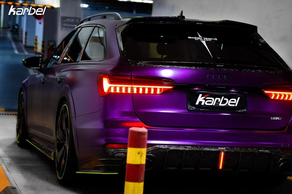 Audi A6 Allroad C8 2020-ON with Aftermarket Parts - V2 Style Rear Diffuser Pre-preg Carbon Fiber from Karbel Carbon