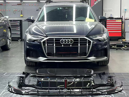 Audi A6 Allroad C8 2020-ON with Aftermarket Parts - V2 Style Front Lip Pre-preg Carbon Fiber from Karbel Carbon