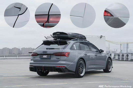 Audi A6 Allroad C8 2020-ON with Aftermarket Parts - V2 Style Rear Diffuser Pre-preg Carbon Fiber from Karbel Carbon