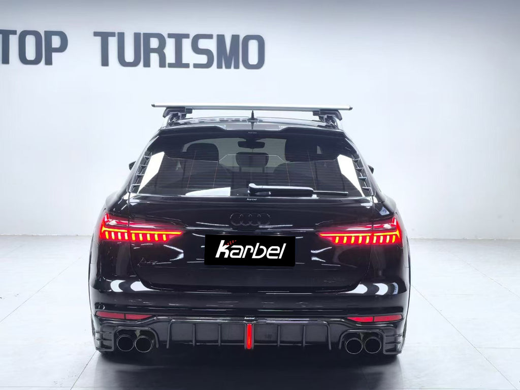 Audi A6 Allroad C8 2020-ON with Aftermarket Parts - V2 Style Rear Roof Spoiler Pre-preg Carbon Fiber from Karbel Carbon