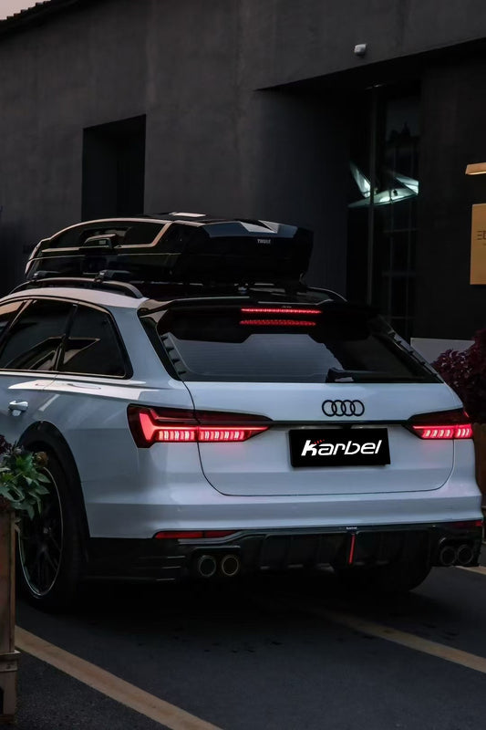 Audi A6 Allroad C8 2020-ON with Aftermarket Parts - V2 Style Rear Diffuser Pre-preg Carbon Fiber from Karbel Carbon