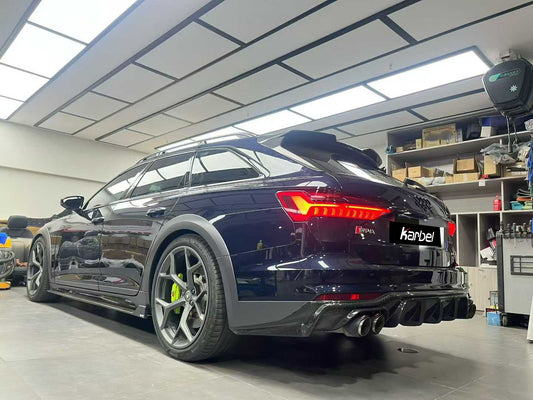 Audi A6 Allroad C8 2020-ON with Aftermarket Parts - V1 Rear Diffuser Pre-preg Carbon Fiber from Karbel Carbon