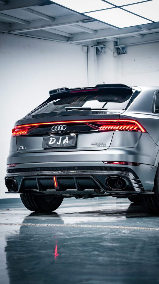 Audi Q8 2019-ON with Aftermarket Parts - V1 Style Rear Diffuser Pre-preg Carbon Fiber from Karbel Carbon