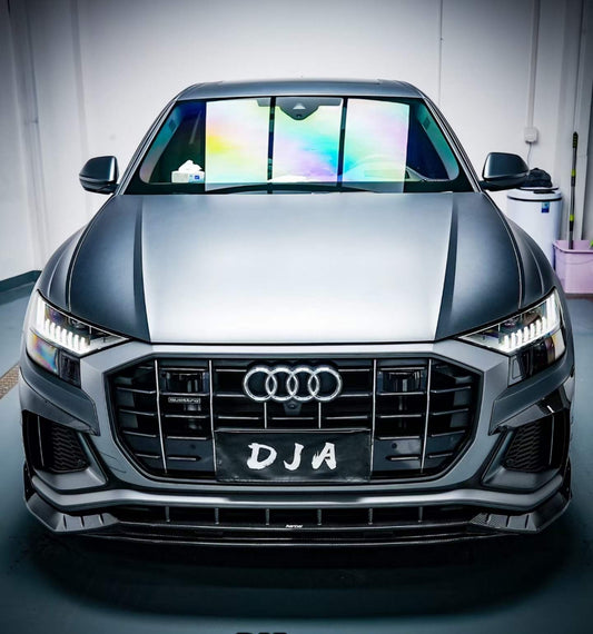 Audi SQ8 Q8 (with s-line bumper) Pre-facelift 2019 2020 2021 2022 2023 with Aftermarket Parts - Upper Valences Pre-preg Carbon Fiber from Karbel Carbon