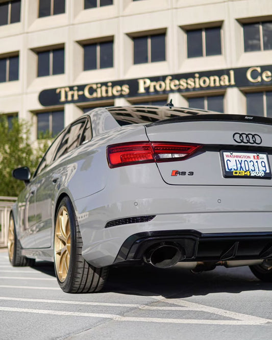 Audi RS3 S3 A3 8V/8V.5 2014 2015 2016 2017 2018 2019 2020 with Aftermarket Parts - Rear Spoiler Pre-preg Carbon Fiber from Karbel Carbon