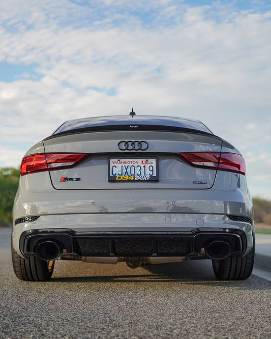 Audi RS3 S3 A3 8V/8V.5 2014 2015 2016 2017 2018 2019 2020 with Aftermarket Parts - Rear Spoiler Pre-preg Carbon Fiber from Karbel Carbon