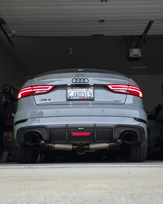 Audi RS3 S3 A3 8V/8V.5 2014 2015 2016 2017 2018 2019 2020 with Aftermarket Parts - Rear Spoiler Pre-preg Carbon Fiber from Karbel Carbon