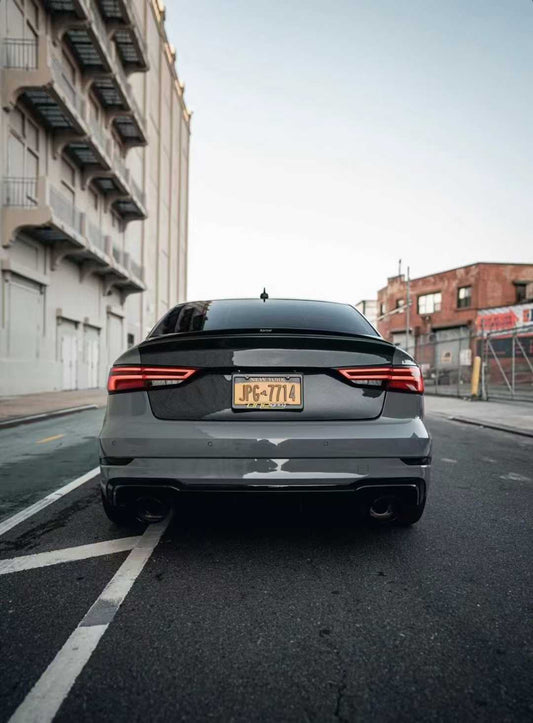 Audi RS3 8V.5 2018 2019 2020 with Aftermarket Parts -  Rear Diffuser Pre-preg Carbon Fiber from Karbel Carbon