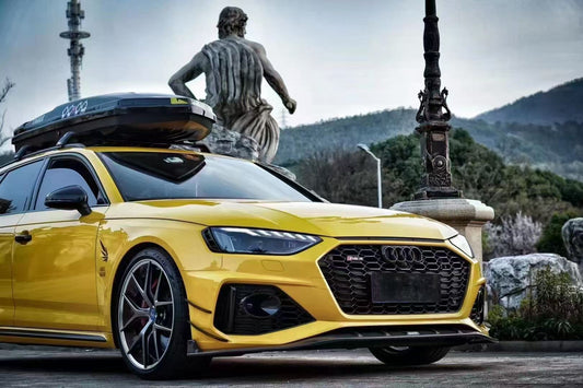 Audi RS4 B9.5 2020 2021 2022 2023 2024 with Aftermarket Parts - Front Canards Pre-preg Carbon Fiber from Karbel Carbon