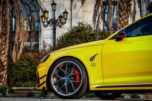 Audi RS4 B9.5 2020 2021 2022 2023 2024 with Aftermarket Parts - Front Canards Pre-preg Carbon Fiber from Karbel Carbon