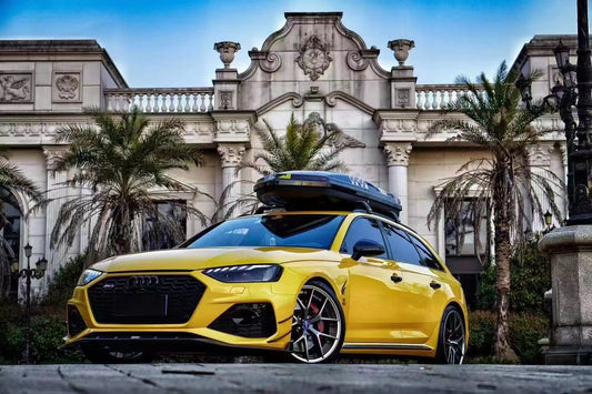 Audi RS4 B9.5 2020 2021 2022 2023 2024 with Aftermarket Parts - Front Canards Pre-preg Carbon Fiber from Karbel Carbon