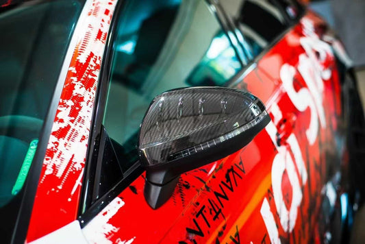 Audi RS5 S5 A5 (equiped with blind assist/without blind assist) B9 / B9.5 2017-ON & RS4 S4 A4 (equiped with blind assist/without blind assist) B9 / B9.5 2017-ON With Aftermarket Parts - Mirror Covers Pre-preg Carbon Fiber from Karbel Carbon