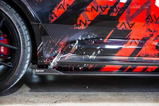 Audi RS4 B9 / B9.5 2018-ON with Aftermarket Parts - Pre-preg Carbon Fiber Side Skirts from Karbel Carbon