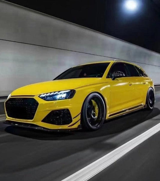 Audi RS4 B9.5 2020 2021 2022 2023 2024 with Aftermarket Parts - Head Light Trim Overlay Pre-preg Carbon Fiber from Karbel Carbon