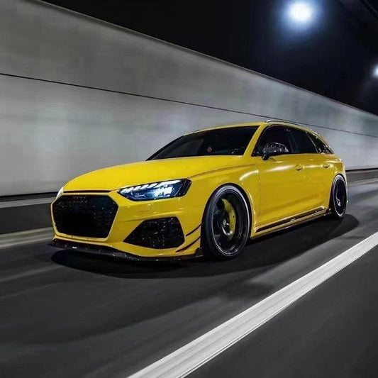 Audi RS4 B9.5 2020 2021 2022 2023 2024 with Aftermarket Parts - Front Canards Pre-preg Carbon Fiber from Karbel Carbon