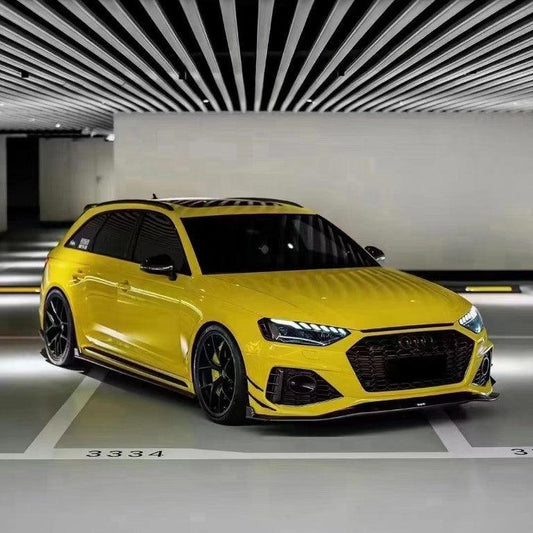Audi RS4 B9.5 2020 2021 2022 2023 2024 with Aftermarket Parts - Front Canards Pre-preg Carbon Fiber from Karbel Carbon