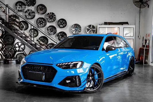 Audi RS4 B9.5 2020 2021 2022 2023 2024 with Aftermarket Parts - Side Skirts Pre-preg Carbon Fiber from Karbel Carbon