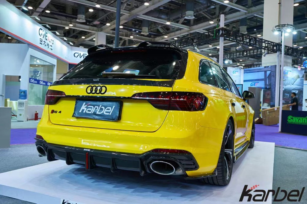 Audi RS4 B9 / B9.5 2018-ON with Aftermarket Parts - Pre-preg Carbon Fiber Rear Trunk Spoiler from Karbel Carbon