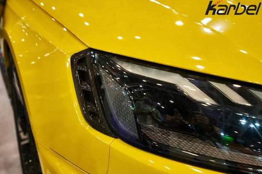 Audi RS4 B9.5 2020 2021 2022 2023 2024 with Aftermarket Parts - Head Light Trim Overlay Pre-preg Carbon Fiber from Karbel Carbon