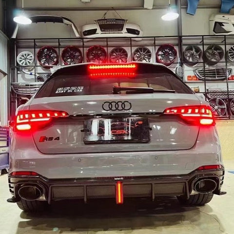 Audi RS4 B9 2018-2019 with Aftermarket Parts - Pre-preg Carbon Fiber Rear Diffuser from Karbel Carbon