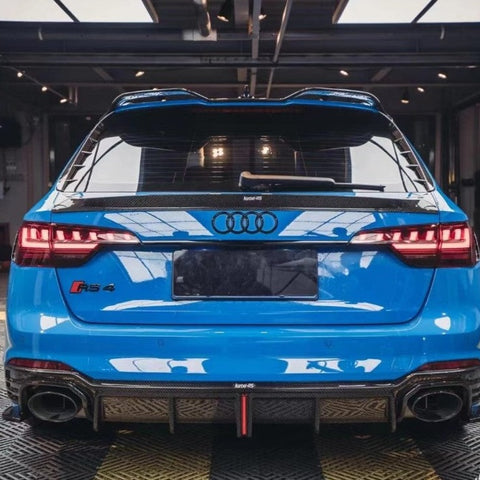 Audi RS4 B9.5 2020-ON with Aftermarket Parts - Pre-preg Carbon Fiber Rear Diffuser & Canards from Karbel Carbon