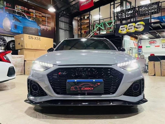 Audi RS4 B9.5 2020 2021 2022 2023 2024 with Aftermarket Parts - Head Light Trim Overlay Pre-preg Carbon Fiber from Karbel Carbon