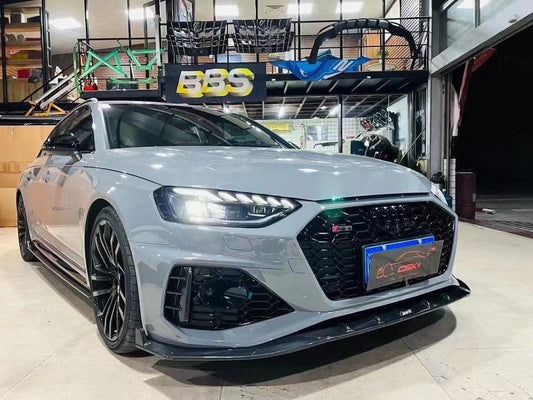Audi RS4 B9.5 2020 2021 2022 2023 2024 with Aftermarket Parts - Head Light Trim Overlay Pre-preg Carbon Fiber from Karbel Carbon
