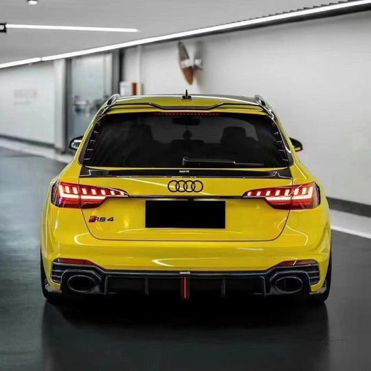 Audi RS4 B9 / B9.5 2018 2019 2020 2021 2022 2023 2024 with Aftermarket Parts - V2 Style Rear Roof Spoiler Pre-preg Carbon Fiber from Karbel Carbon