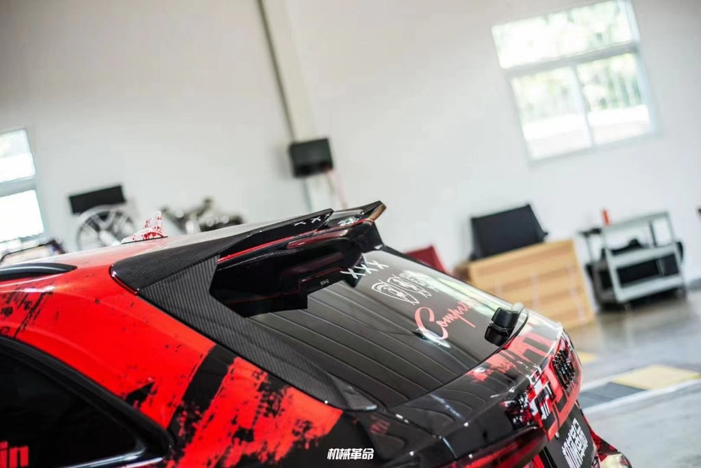 Audi RS4 B9 / B9.5 2018-ON with Aftermarket Parts - Pre-preg Carbon Fiber Rear Roof Spoiler V1 Style from Karbel Carbon