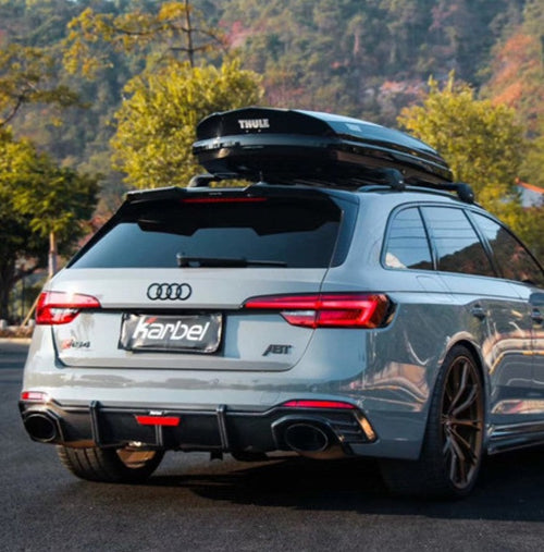 Audi RS4 B9 / B9.5 2018-ON with Aftermarket Parts - Pre-preg Carbon Fiber Rear Roof Spoiler V1 Style from Karbel Carbon