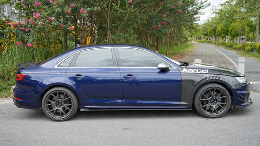 Audi S4 A4 B9 2017 2018 2019 & S4 A4 B9.5 2020 2021 2022 2023 2024 With Aftermarket Parts - Front Fenders Pre-preg Carbon Fiber from Karbel Carbon