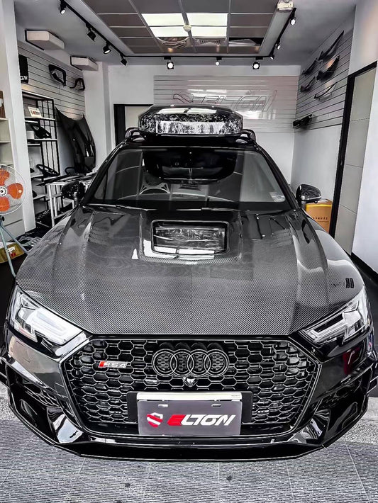 Audi RS4 S4 A4 (all models) B9 / B9.5 2017-ON with Aftermarket Parts - Hood Carbon Fiber from Karbel Carbon