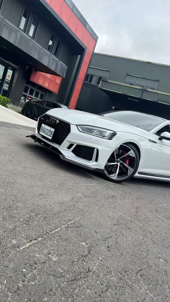 Audi RS5 B9 2018 2019 2020 with Aftermarket Parts - Front Lip Pre-preg Carbon Fiber from Karbel Carbon