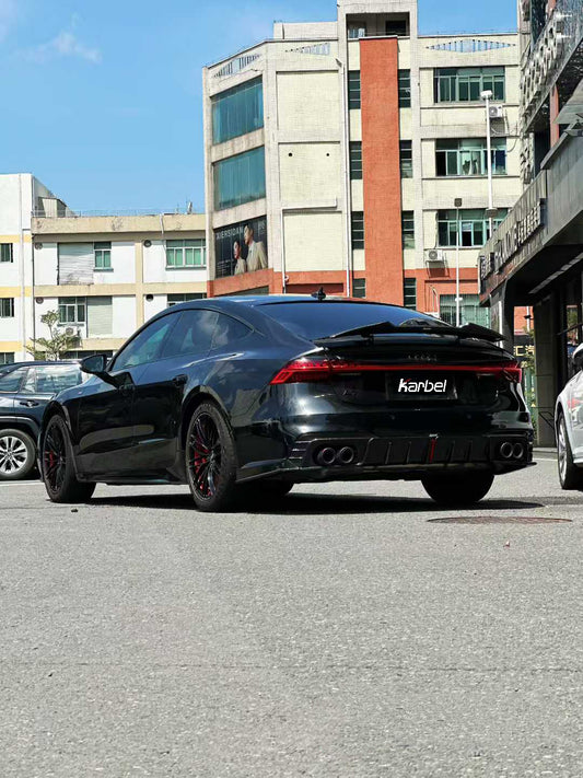 Audi RS7 S7 A7 C8 2019-ON with Aftermarket Parts - V2 Style Rear Spoiler Pre-preg Carbon Fiber from Karbel Carbon