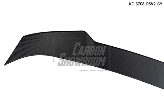 Audi RS7 S7 A7 C8 2019-ON with Aftermarket Parts - V2 Style Rear Spoiler Pre-preg Carbon Fiber from Karbel Carbon