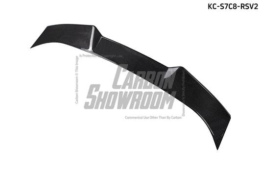 Audi RS7 S7 A7 C8 2019-ON with Aftermarket Parts - V2 Style Rear Spoiler Pre-preg Carbon Fiber from Karbel Carbon