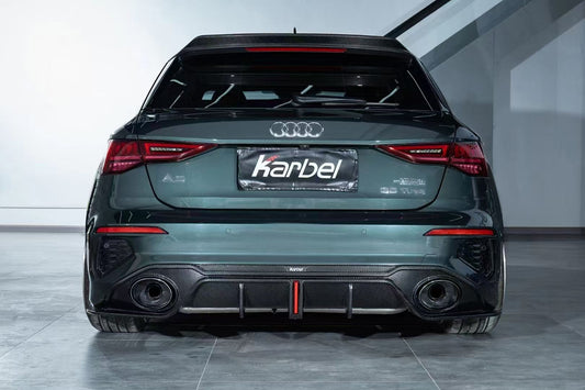 Audi S3 A3 8Y 2021 2022 2023 2024 with Aftermarket Parts - Rear Roof Spoiler Pre-preg Carbon Fiber from Karbel Carbon