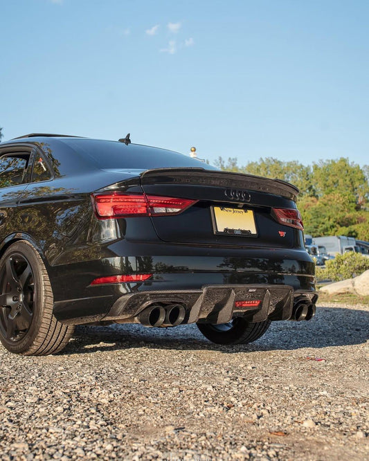 Audi A3 (fits Base model only) 8V 2014 2015 2016 With Aftermarket Parts - Rear Diffuser Pre-preg Carbon Fiber from Karbel Carbon