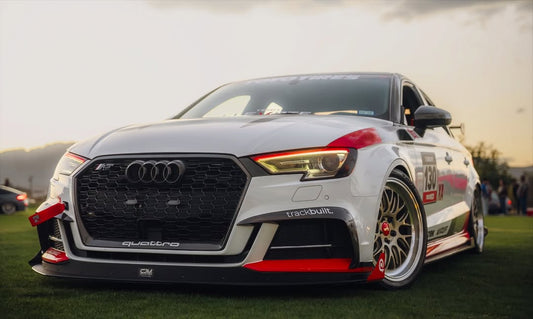 Audi S3 A3 S-line (with s-line bumper) 8V.5 2017 2018 2019 2020 with Aftermarket Parts - Upper Valences Pre-preg Carbon Fiber from Karbel Carbon