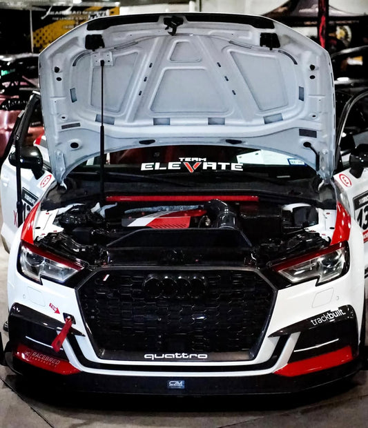 Audi S3 A3 S-line (with s-line bumper) 8V.5 2017 2018 2019 2020 with Aftermarket Parts - Upper Valences Pre-preg Carbon Fiber from Karbel Carbon