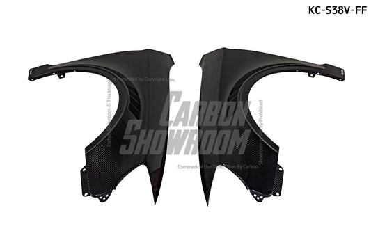 Audi S3 A3 8V.5 2015 2016 2017 2018 2019 2020 & RS3 8V.5 2018 2019 2020 With Aftermarket Parts - Front Fenders Pre-preg Carbon Fiber from Karbel Carbon