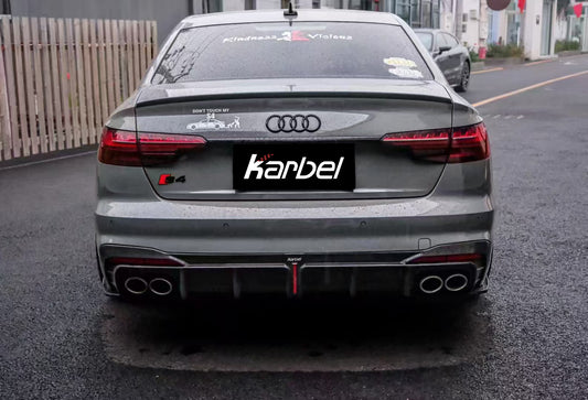 Audi S4 B9.5 2020-ON with Aftermarket Parts - Rear Diffuser & Canards V1 Style Pre-preg Carbon Fiber from Karbel Carbon