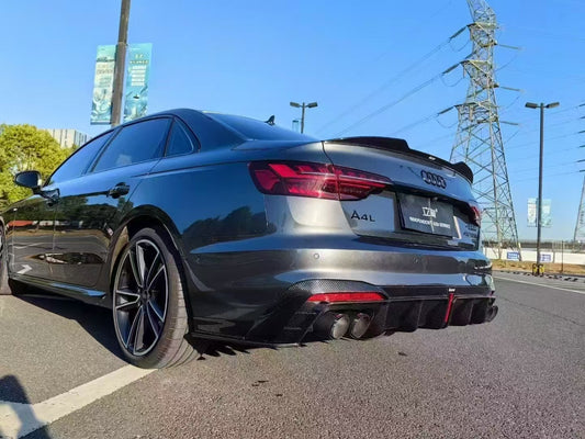 Audi S4 B9.5 2020-ON with Aftermarket Parts - Rear Diffuser & Canards V1 Style Pre-preg Carbon Fiber from Karbel Carbon