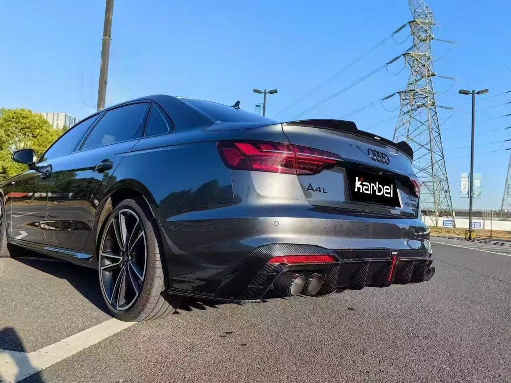 Audi S4 A4 B9 / B9.5 2017-ON with Aftermarket Parts - Pre-preg Carbon Fiber Rear Spoiler from Karbel Carbon