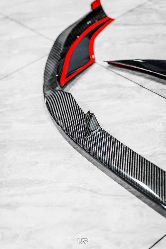 Audi S4 A4 S-line (with s-line bumper, does not fit base model) B9.5 2020 2021 2022 2023 2024 with Aftermarket Parts - Front Lip Pre-preg Carbon Fiber from Karbel Carbon
