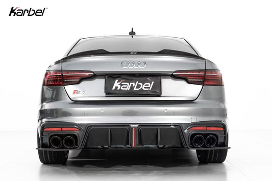 Audi S4 B9.5 2020 2021 2022 2023 2024 with Aftermarket Parts - V3 Rear Diffuser & Canards Pre-preg Carbon Fiber from Karbel Carbon