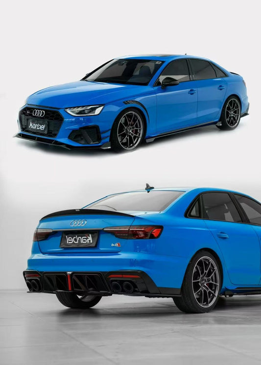 Audi S4 A4 B9 / B9.5 2017 2018 2019 2020 2021 2022 2023 2024 with Aftermarket Parts - Rear Spoiler Pre-preg Carbon Fiber from Karbel Carbon