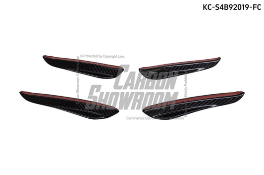 Audi S4 A4 S-line (with s-line bumper, does not fit base model) B9 2019 with Aftermarket Parts - Front Canards Pre-preg Carbon Fiber from Karbel Carbon