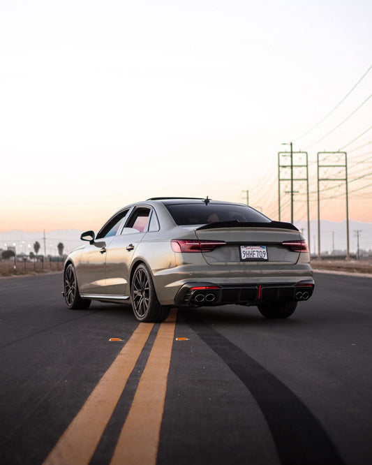 Audi S4 B9.5 2020-ON with Aftermarket Parts - Rear Diffuser & Canards V1 Style Pre-preg Carbon Fiber from Karbel Carbon