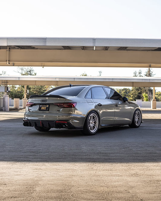 Audi S4 B9.5 2020-ON with Aftermarket Parts - Rear Diffuser & Canards V1 Style Pre-preg Carbon Fiber from Karbel Carbon